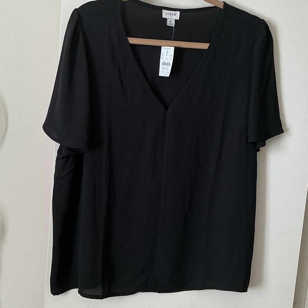 J. Crew Classic Black V-Neck Top